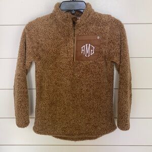 Marleylillly Monogram Fuzzy Pullover Sherpa